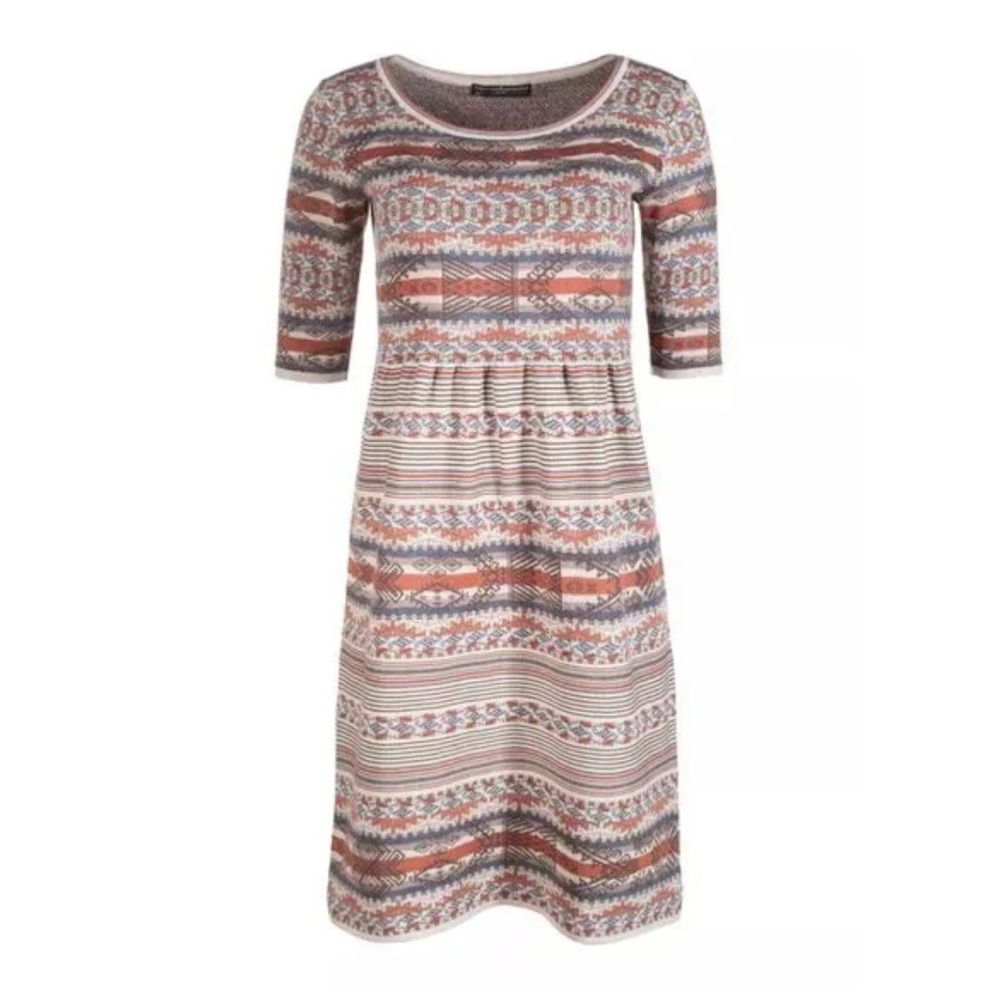Peruvian Connection geometric jacquard stripe pima sweater dress size S/M READ - Picture 2 of 8